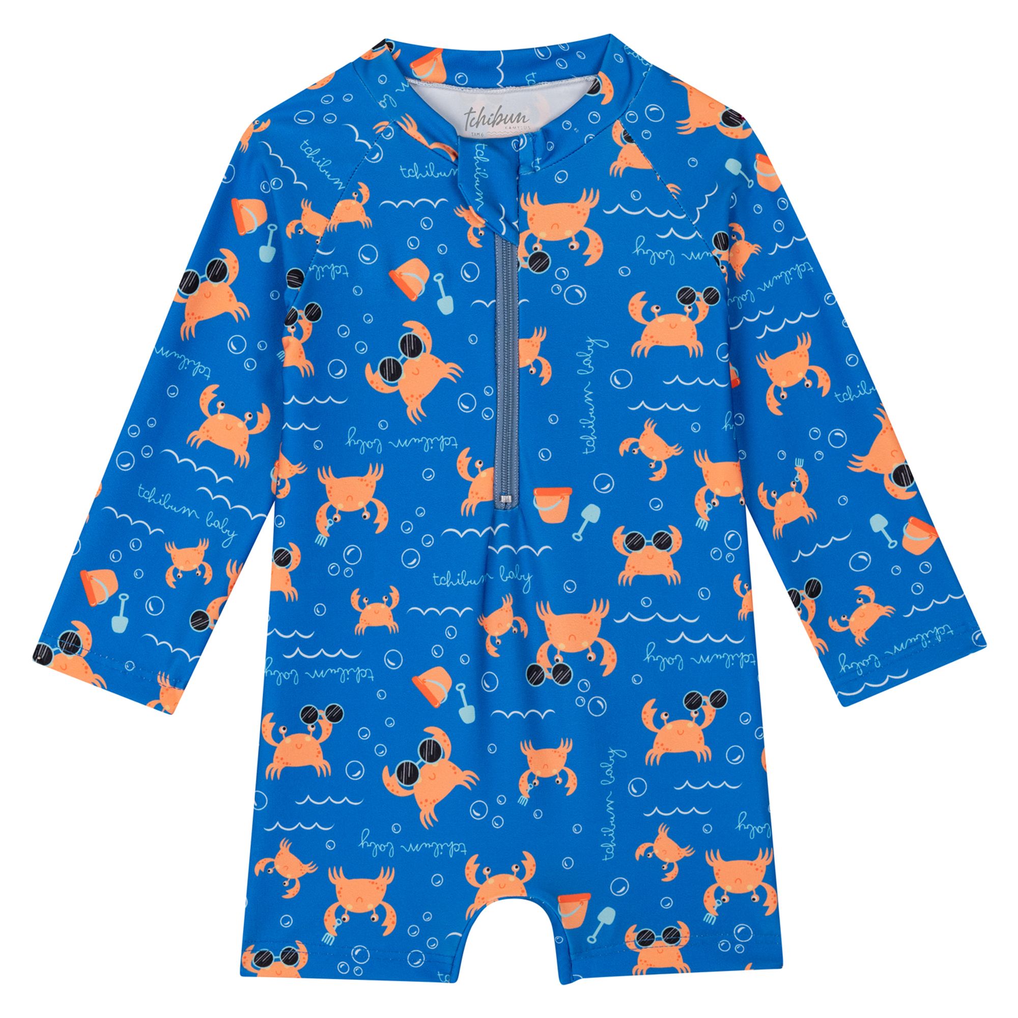 Macaquinho-Praia-Infantil-Ziper-Manga-Longa-Azul-Caranguejos