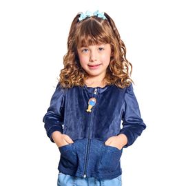 Casaco-Infantil-Ziper-Bosque-Aquatico-Plush-Azul-Marinho-1