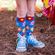 Meia-Infantil-3-4-Azul-Encanto-Flores-Cantarola-Antiderrapante-1