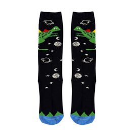 Meia-Infantil-3-4-Preta-Astro-Dino-Verde-Cantarola-2