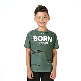 Camiseta-Infantil-Manga-Curta-Verde-Bambu-Born-To-Skate-1