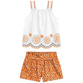 Conjunto-Meninas-Blusa-Branca-Alcas-Bordado-Vazado-e-Short-Laranja-2