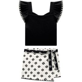 Conjunto-Infantil-Blusa-Cropped-Ribana-Preta-e-Short-Saia-Branco-Milon-2
