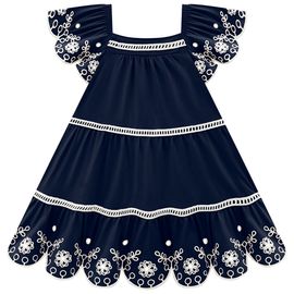 Vestido-Infantil-Malha-Azul-Marinho-Barra-Flores-Brancas-2