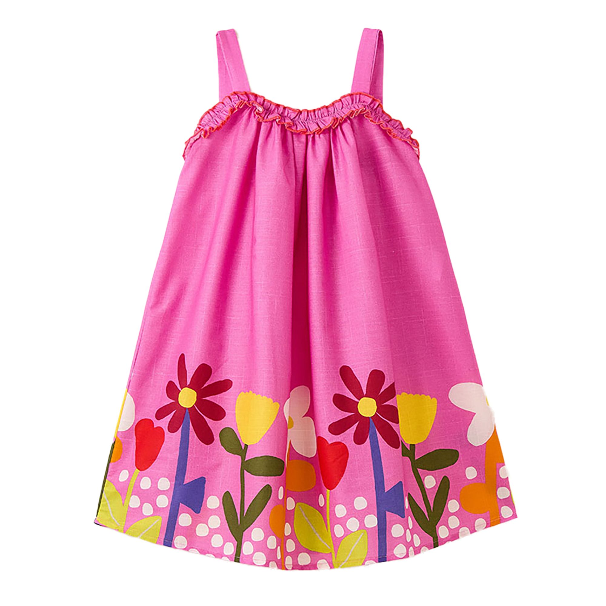 -Vestido-Infantil-Trapezio-Rosa-Barrado-Jardim-Multiflor-Fabula-1
