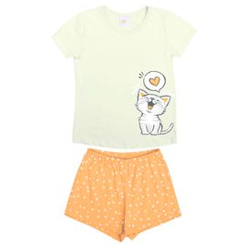 Pijama-Curto-Meninas-Malha-Amor-de-Gatinha-Off-White-e-Laranja-2