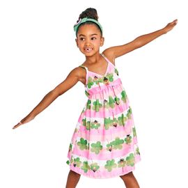 Vestido-Infantil-Alcas-Rosa-e-Verde-Dancando-Entre-Flores-1