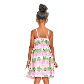 Vestido-Infantil-Alcas-Rosa-e-Verde-Dancando-Entre-Flores-2