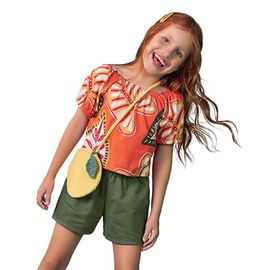 Conjunto-Infantil-Blusa-Cropped-Laranja-Folhas-e-Short-Verde-Nanai-1