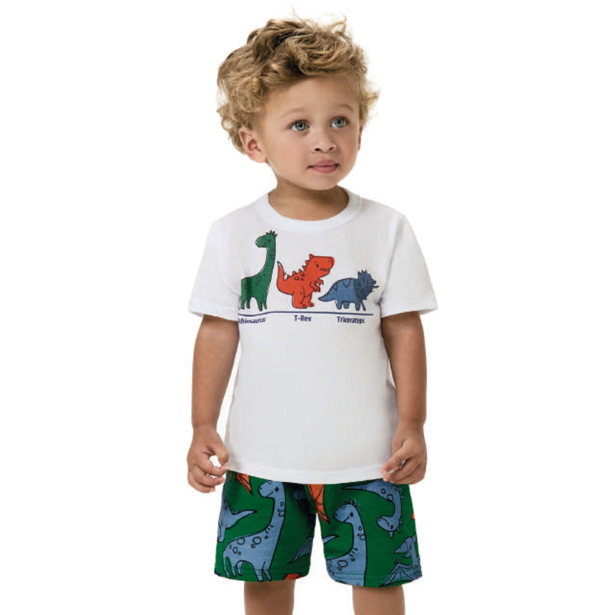 Conjunto-Infantil-Camiseta-Branca-Dinossauros-e-Bermuda-Verde-1