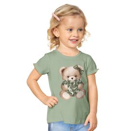 Blusa-Infantil-Manga-Curta-Cotton-Verde-Ursa-Coracao-1
