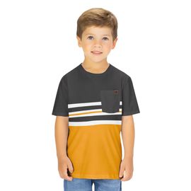 Camiseta-Infantil-Manga-Curta-Listras-Amarelo-Queimado-e-Grafite-Milon-1