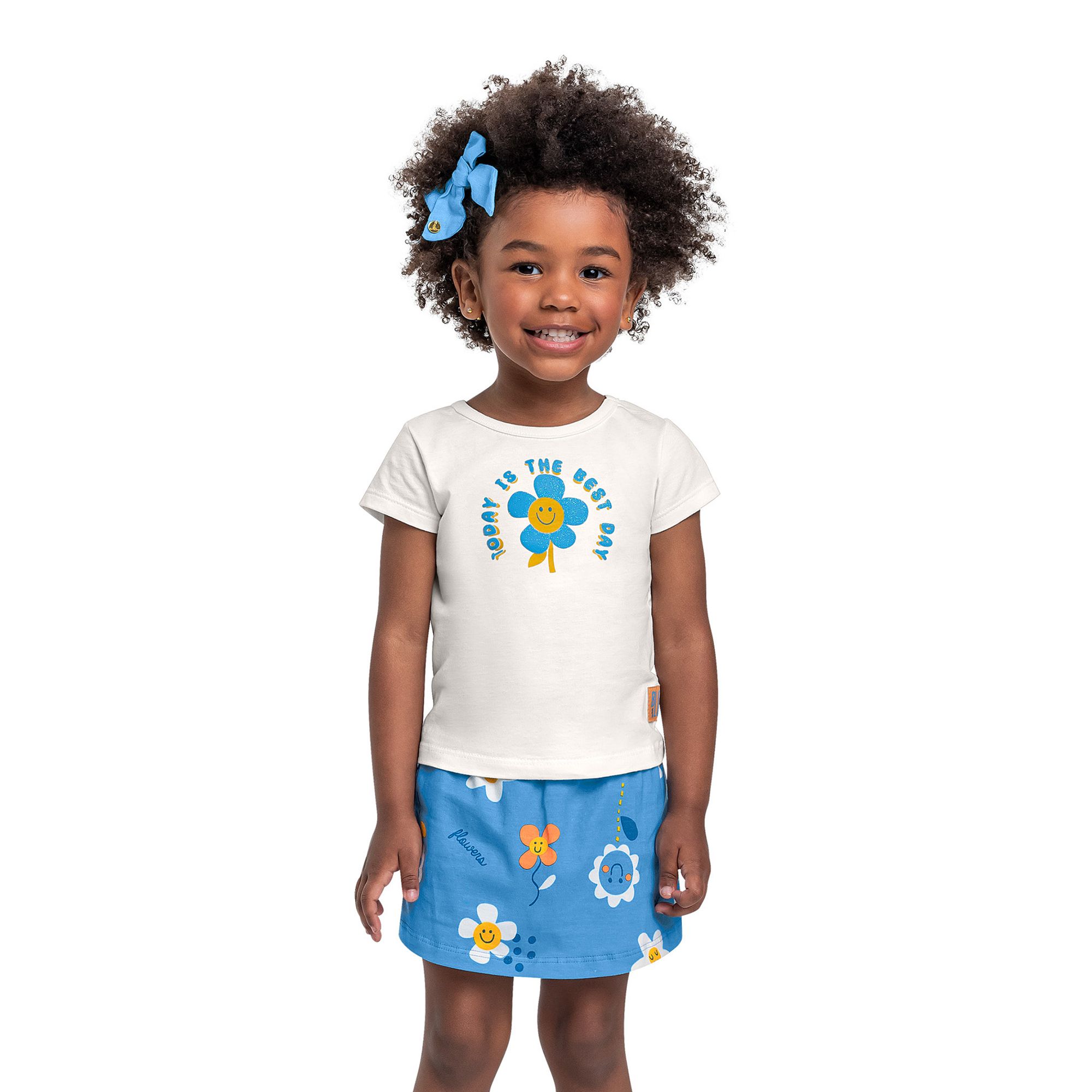 Conjunto-Meninas-Malha-Blusa-Branca-e-Short-Saia-Azul-Best-Day-1