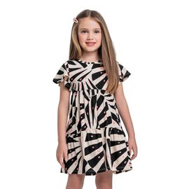 Vestido-Infantil-Manga-Curta-Cotton-Abstrato-Preto-e-Branco-1