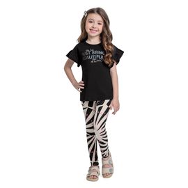 Conjunto-Infantil-Blusa-Preta-Malha-e-Legging-Cotton-Estampa-Abstrata-1