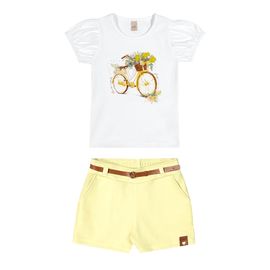 Conjunto-Meninas-Blusa-Branca-Bicicleta-Brilho-e-Short-Amarelo-Jacquard-2