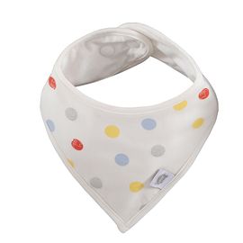 Babador-Bandana-Impermeavel-em-Tecido-Marfim-Bolinhas-Coloridas-