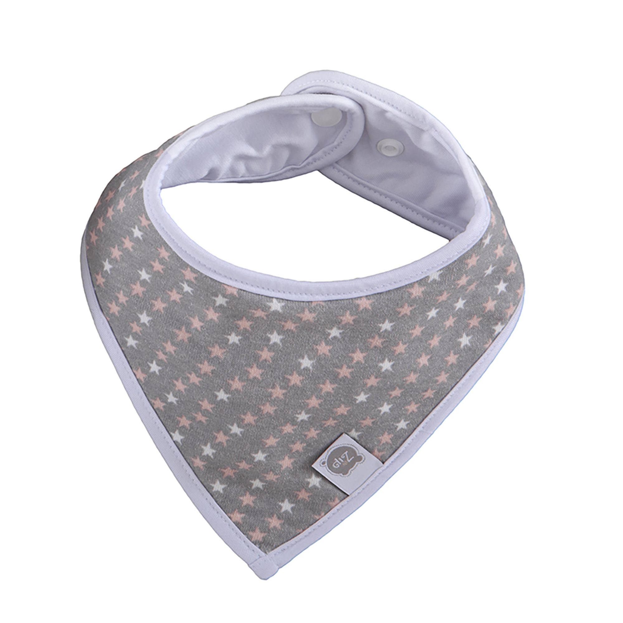 Babador-Bandana-Impermeavel-em-Tecido-cinza-estrelinhas