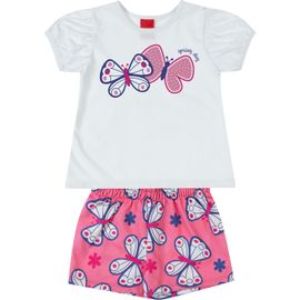 -	Conjunto-Meninas-Blusa-Branca-Borboletas-com-Brilho-e-Short-Rosa-2