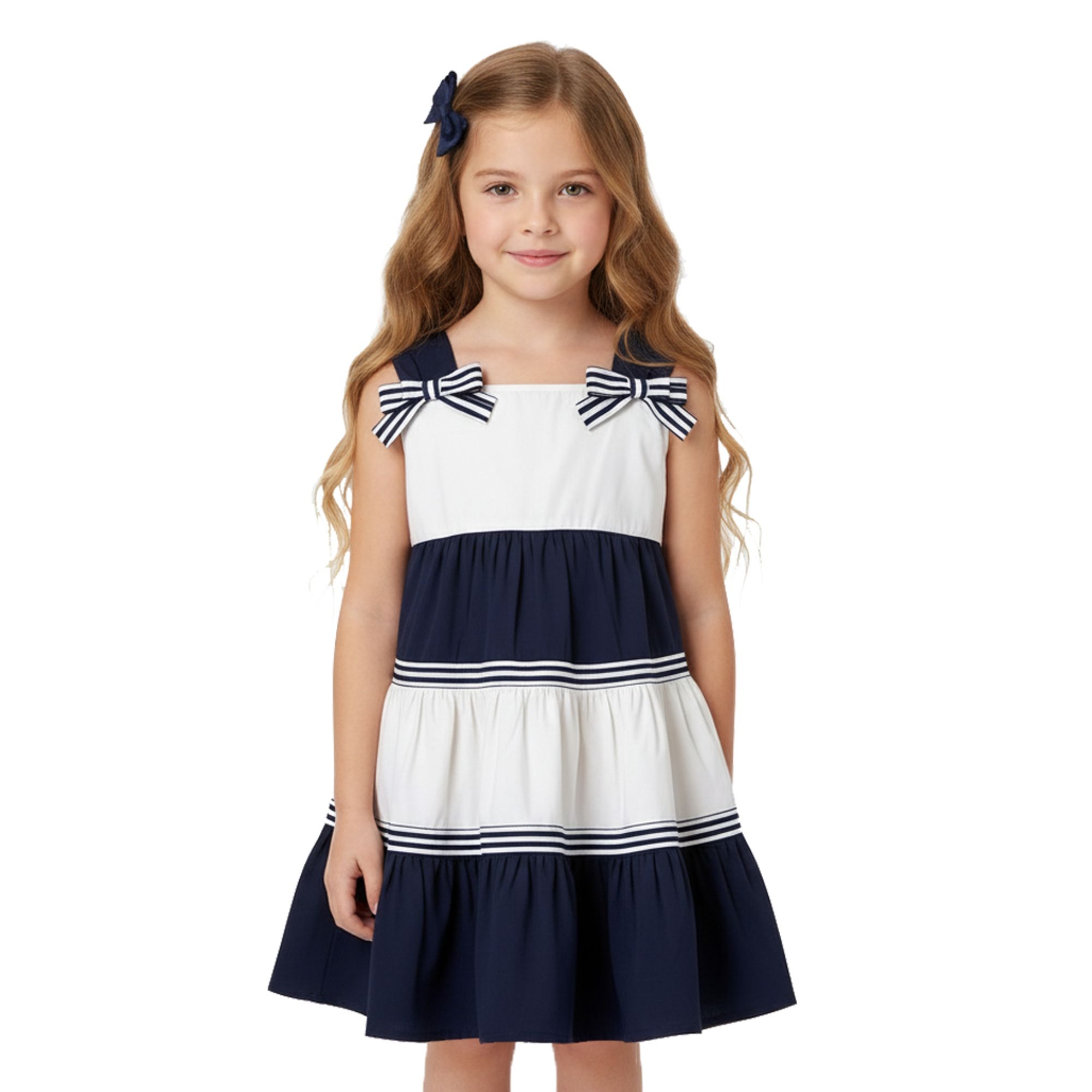 Vestido-Infantil-Tricoline-Faixas-Camadas-e-Azul-Marinho-Milon-1