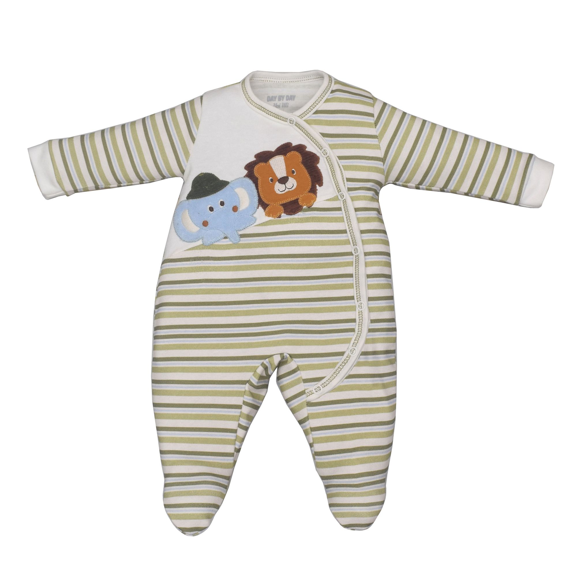 -	Macacao-Bebe-Suedine-Leao-e-Elefante-Bordado-Listrado-Verde-1
