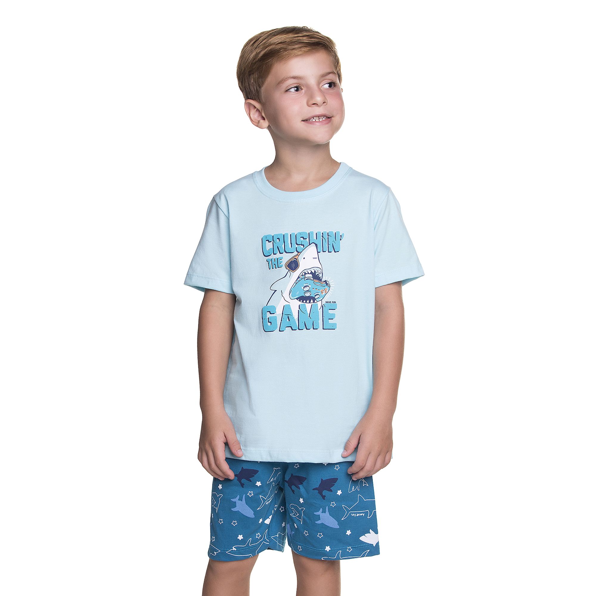 Pijama-Curto-Meninos-Malha-Azul-Tubarao-Gamer-Shark-1