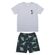 Pijama-Curto-Meninos-Malha-Mescla-e-Short-Preto-T-Rex-Paws-2