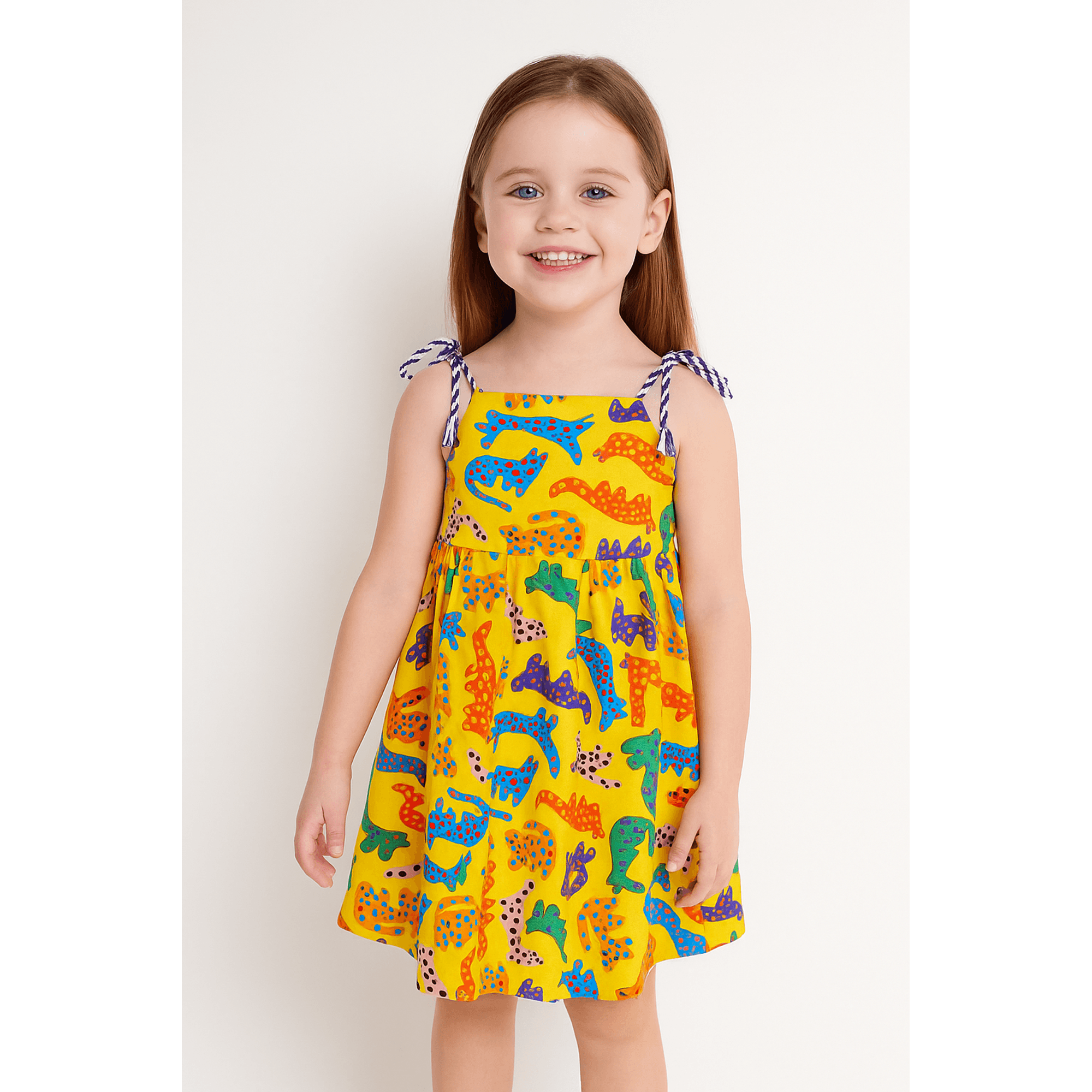 -	Vestido-Infantil-Alcinhas-Fabula-Malha-Amarelo-Oncitas-Coloridas-1