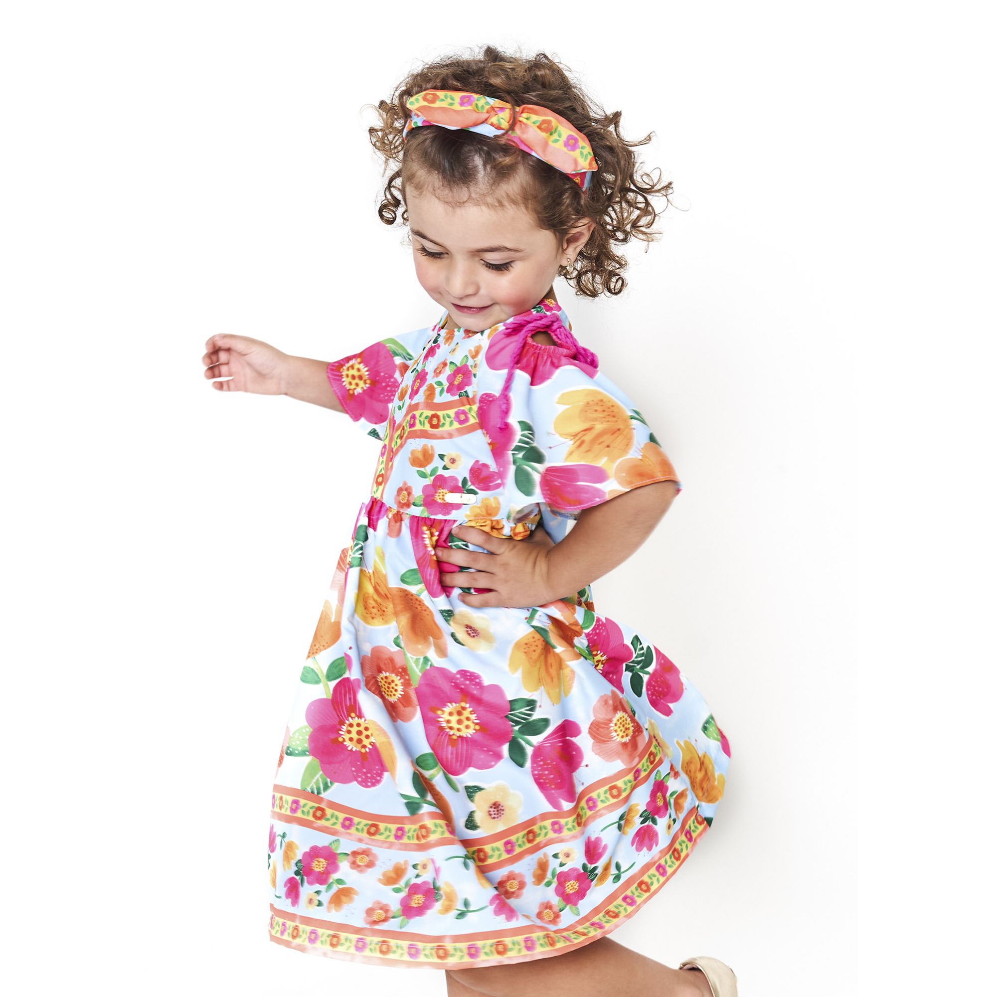 Vestido-Infantil-Florescer-Azul-Claro-Flores-Pink-Alphabeto-1