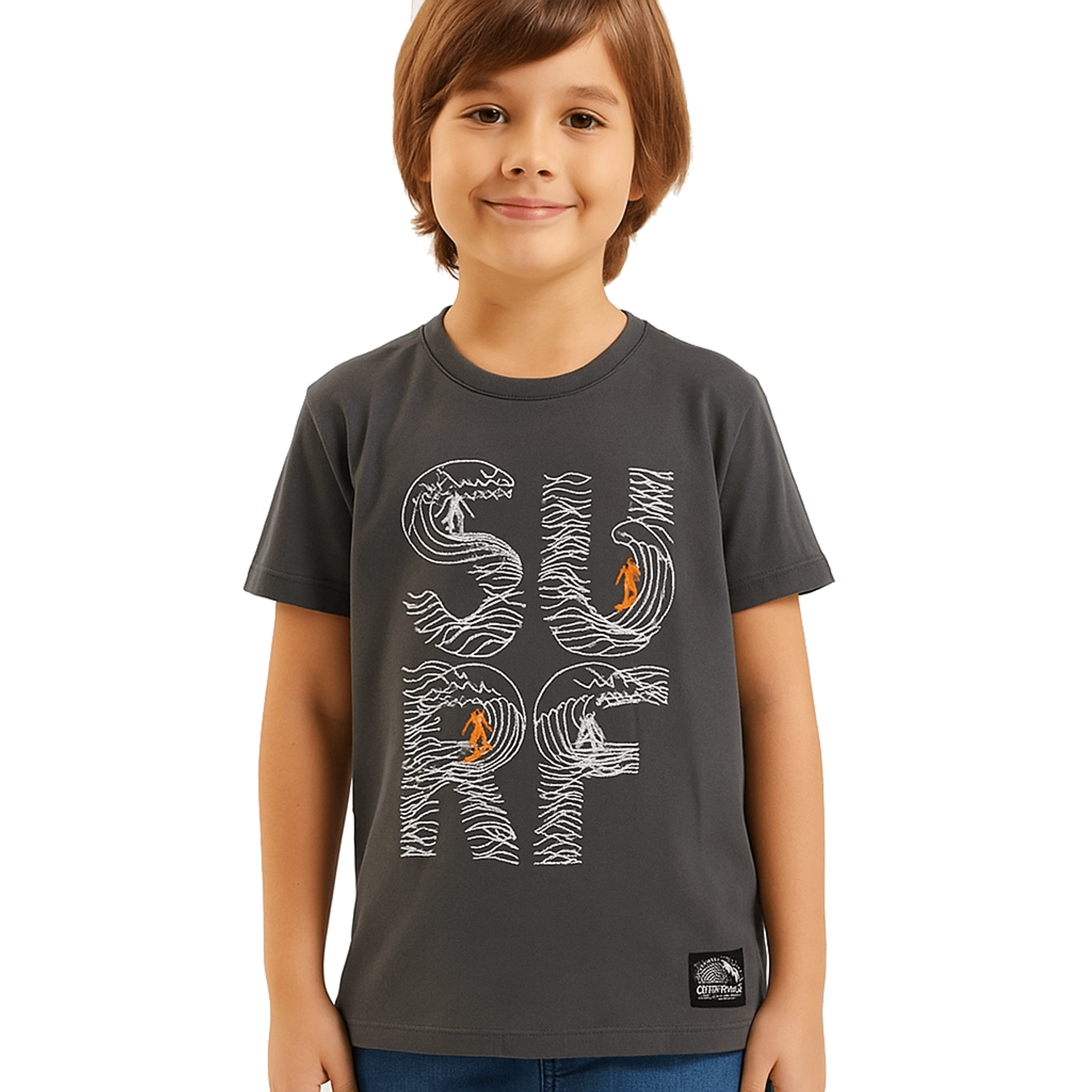 -	Camiseta-Infantil-Manga-Curta-Surf-Linha-Bordada-Mescla-Escuro-1