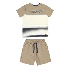 -	Conjunto-Meninos-Camiseta-Listras-Unique-Bordado-e-Bermuda-Bege-2