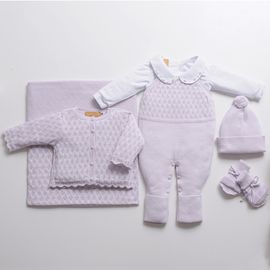 Kit-Saida-Maternidade-Trico-6-Pc-Girl-Jardineira-Lilas-Vintage-Premium-RN-2