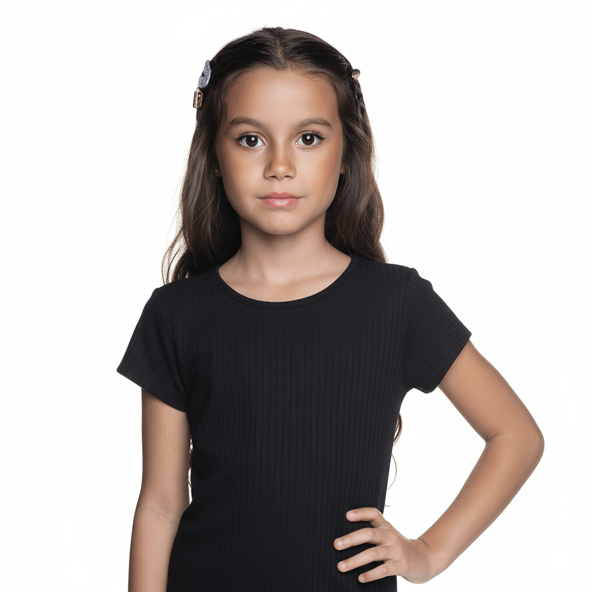 Camiseta-Infantil-Basica-Manga-Curta-Malha-Canelada-Preta-1