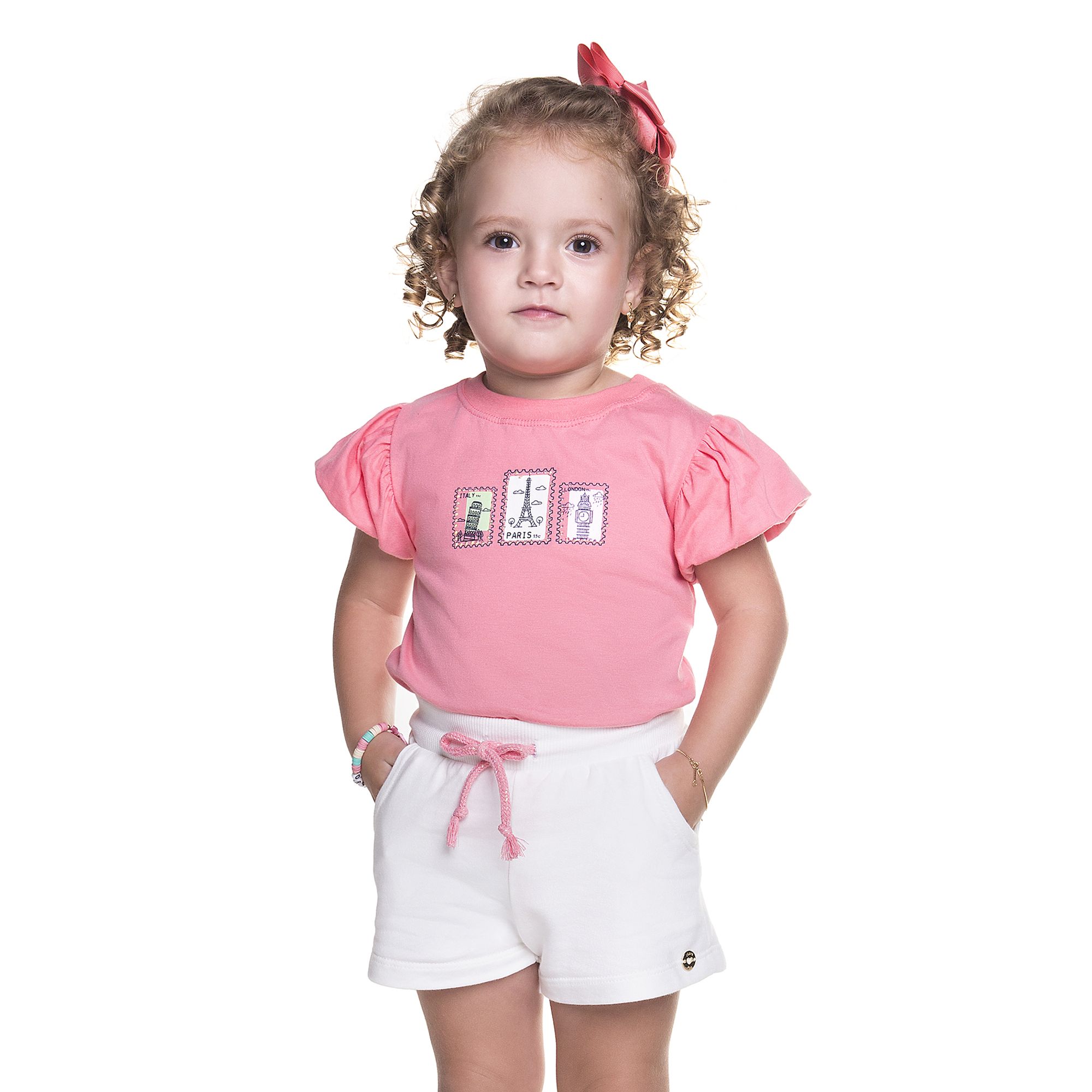 Conjunto-Meninas-Blusa-Rosa-Selos-Postais-e-Short-Branco-1