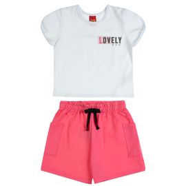 Conjunto-Meninas-Blusa-Branca-Lovely-e-Short-Rosa-Bolsos-Laterais-2
