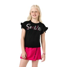 Conjunto-Meninas-Blusa-Preta-Smile-Brilho-e-Short-Saia-Pink-1