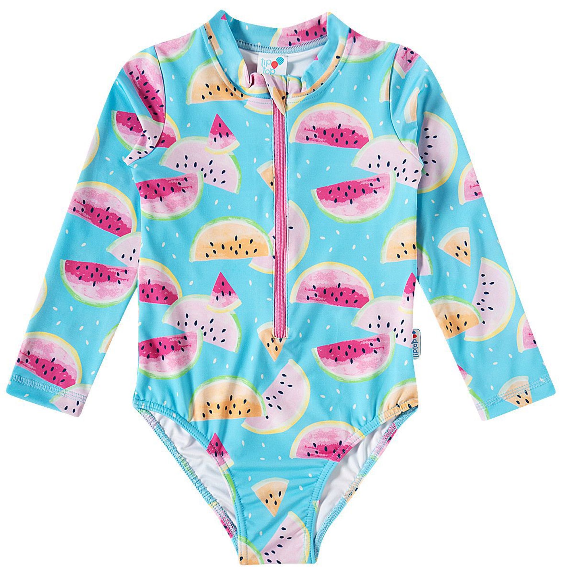 Maio-Body-Infantil-Manga-Longa-com-Ziper-Azul-Melancias-1