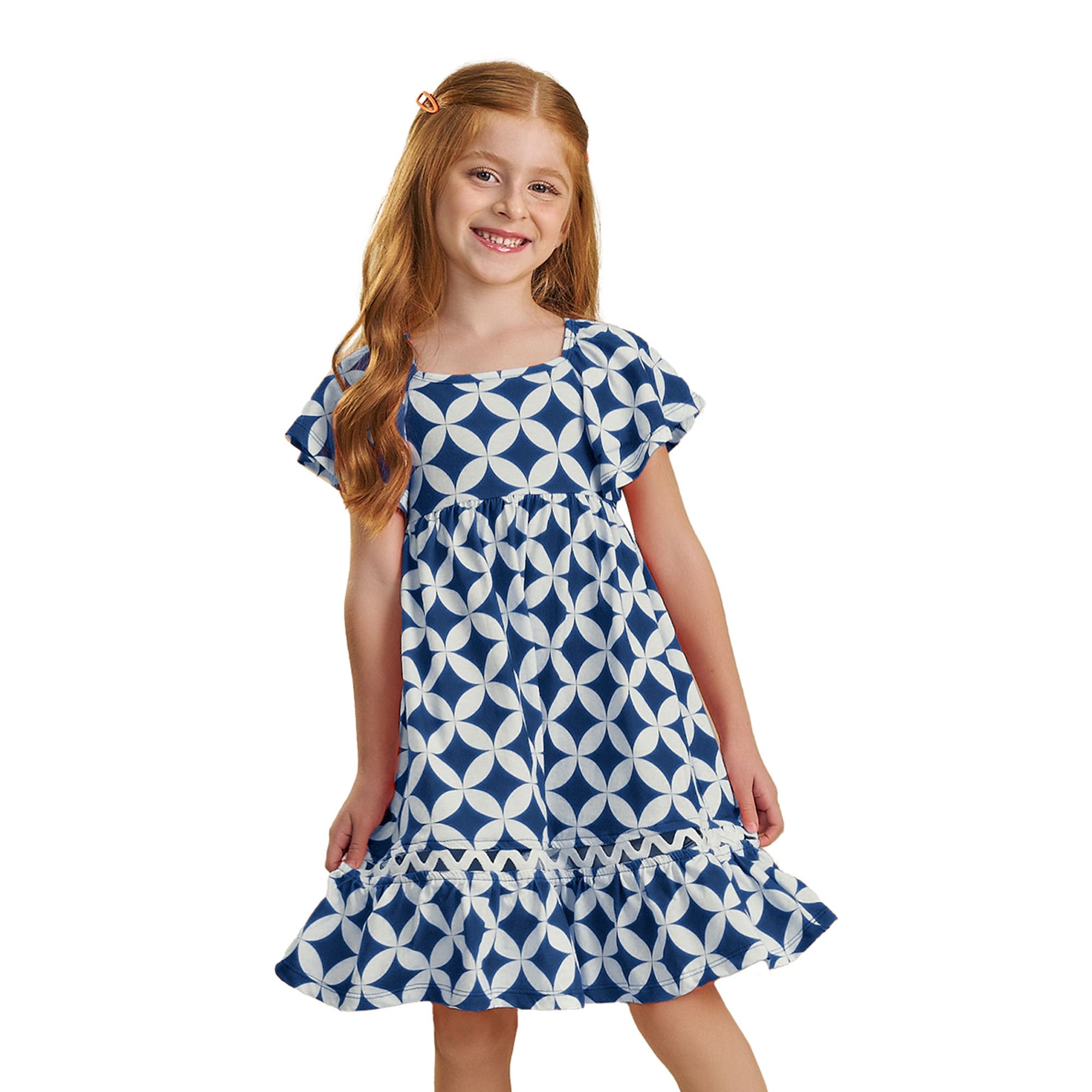 Vestido-Meninas-Malha-Estampa-Losangos-Azul-e-Branco-Nanai-1