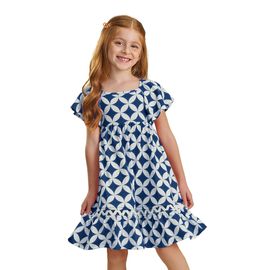 Vestido-Meninas-Malha-Estampa-Losangos-Azul-e-Branco-Nanai-1