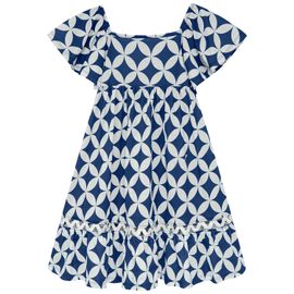 Vestido-Meninas-Malha-Estampa-Losangos-Azul-e-Branco-Nanai-2