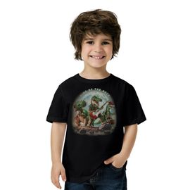 Camiseta-Infantil-Manga-Curta-Preta-Banda-de-Dinossauros-1
