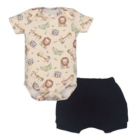 Conjunto-Bebes-Body-Amarelo-Animais-Zoo-e-Short-Preto-Leao-Bordado-1