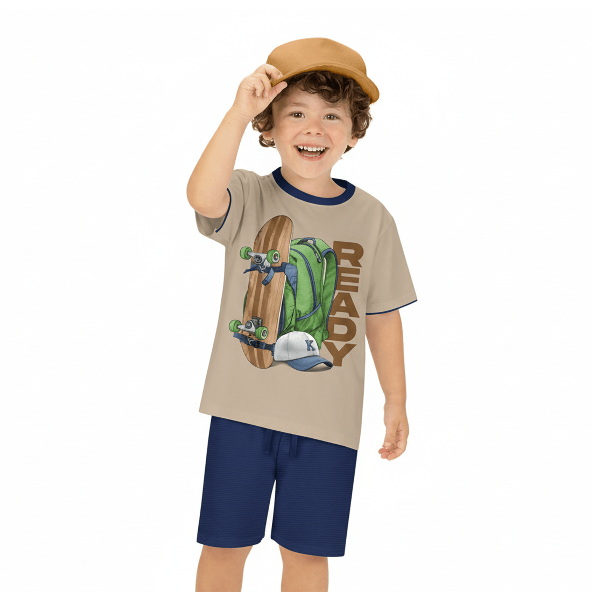 Conjunto-Infantil-Camiseta-Amendoa-Aventura-e-Bermuda-Azul-1