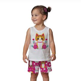Conjunto-Meninas-Regata-Branca-Gatinha-Flor-e-Short-Pink-Kyly-1