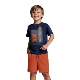 Conjunto-Infantil-Camiseta-Marinho-Longboard-e-Bermuda-Laranja-1