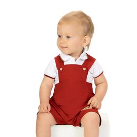 -	Conjunto-Bebe-Menino-Body-Polo-Branco-e-Jardineira-Vermelha-Milon-1