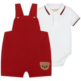 -	Conjunto-Bebe-Menino-Body-Polo-Branco-e-Jardineira-Vermelha-Milon-2