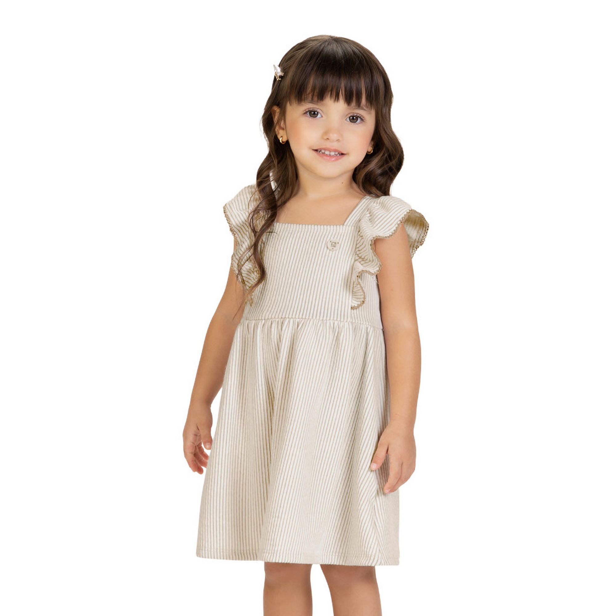 Vestido-Infantil-Malha-Trabalhada-Amendoa-Listras-Finas-Milon-1