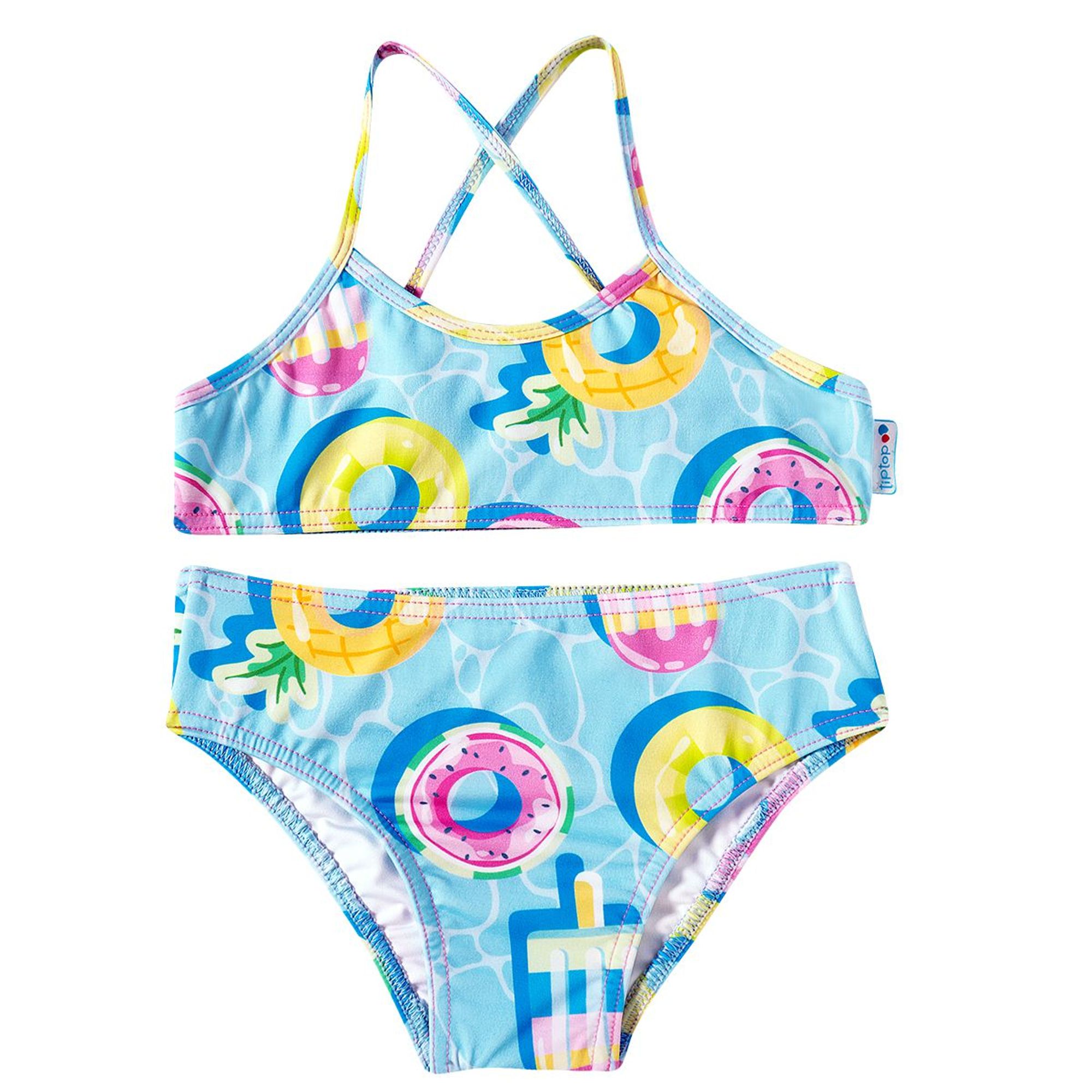-	Biquini-Infantil-Top-Tirinhas-Azul-Boias-Coloridas-Piscina-1
