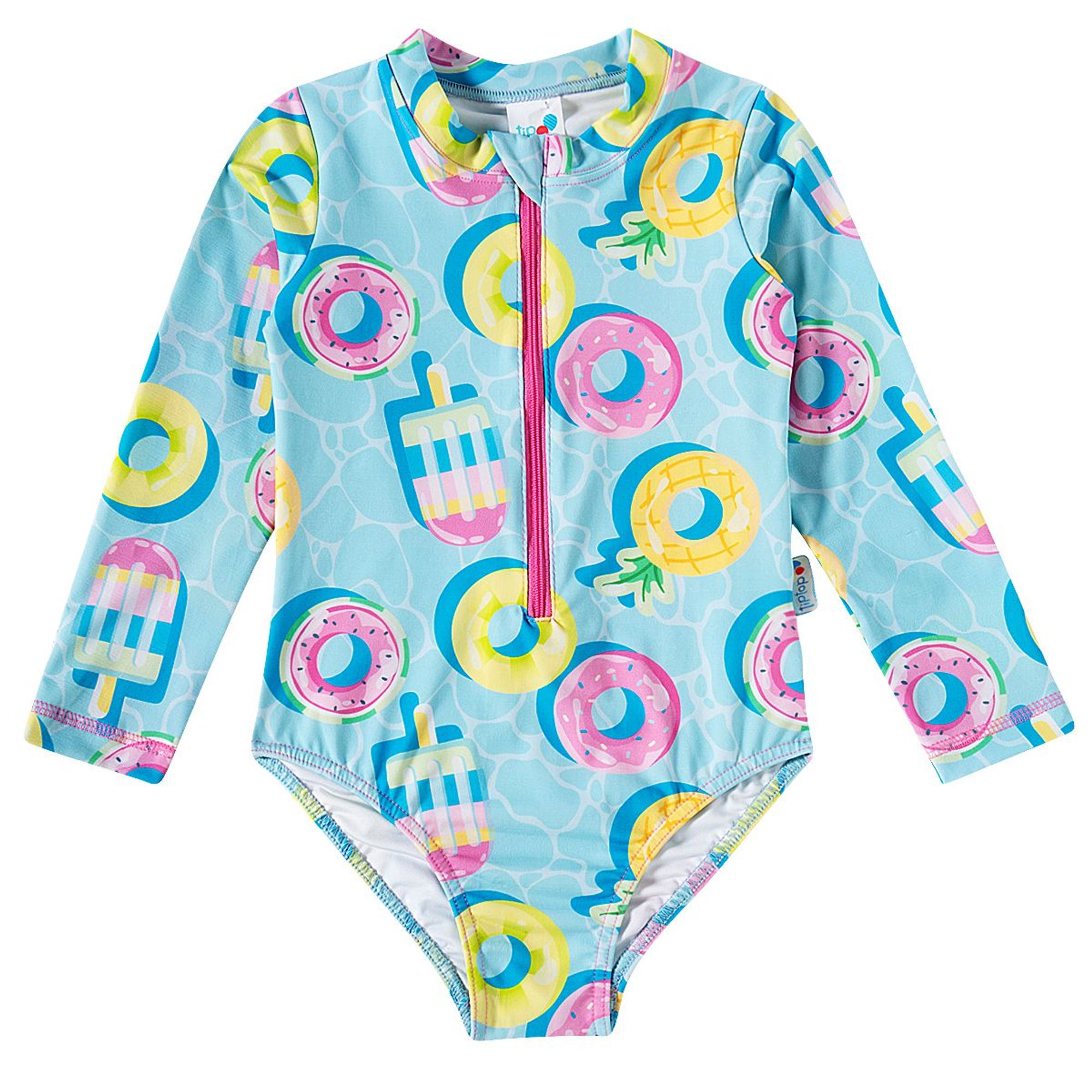 Maio-Body-Infantil-Manga-Longa-com-Ziper-Azul-Boias-Piscina-1